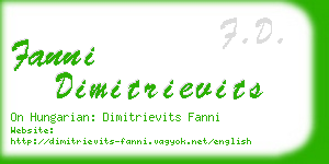fanni dimitrievits business card
